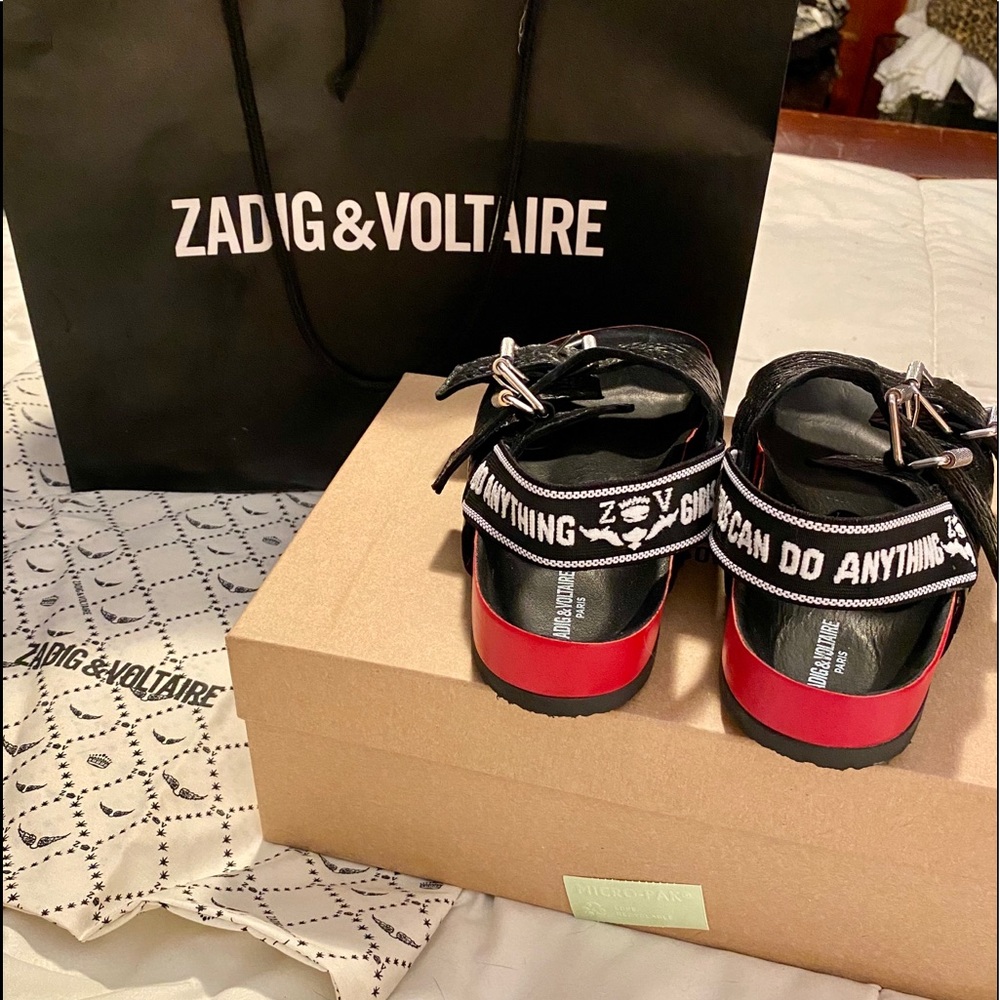 Zadig & Voltaire Alpha Words Sandals NIB Sz 6.5